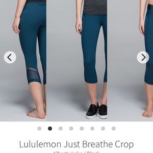 Lululemon Just Breathe Teal Crop
